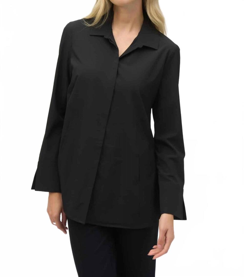 NEW JOSEPH RIBKOFF woven button down blouse in black
